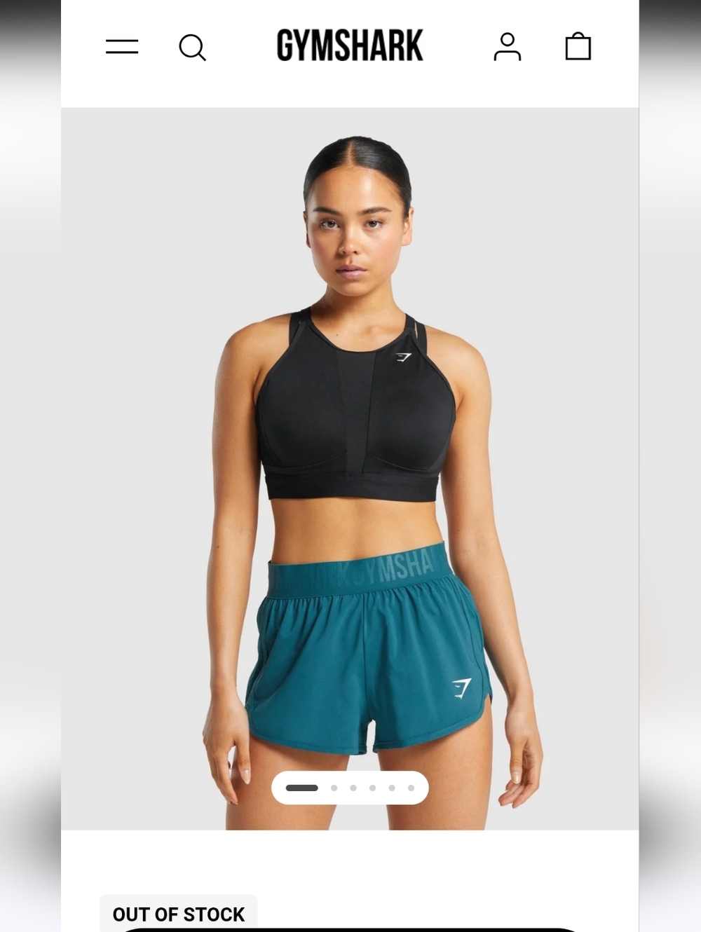 Gymshark Black Mesh Neckline Sports Bra Hight Support Sz L